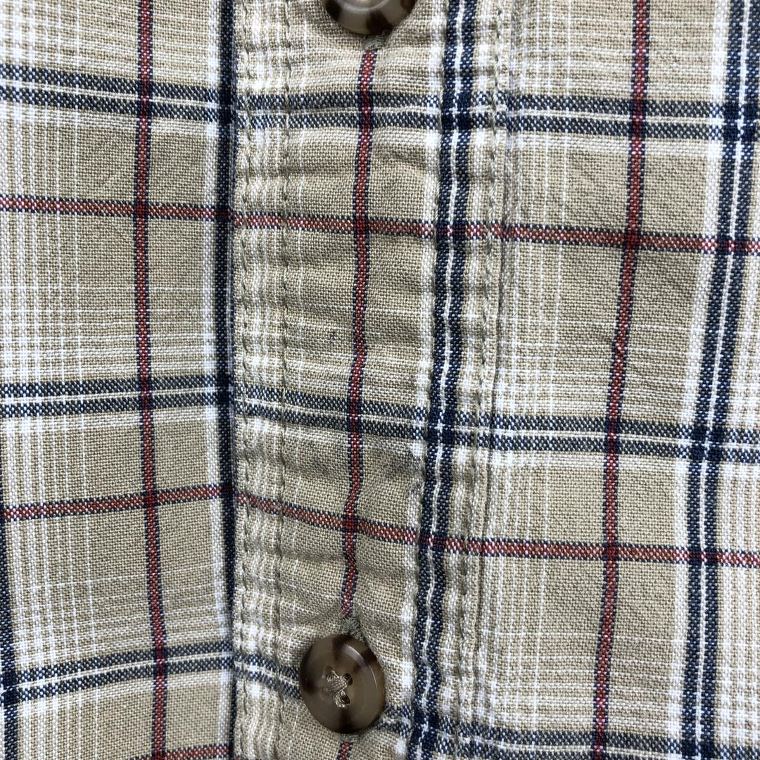 Carhartt Check Pattern Button-down Short Sleeve Work Shirt, Men's XXL cotton Beige type Vintage Second Hand