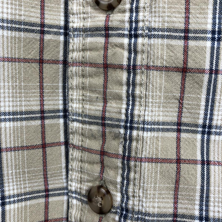 Carhartt Check Pattern Button-down Short Sleeve Work Shirt, Men's XXL cotton Beige type Vintage Second Hand
