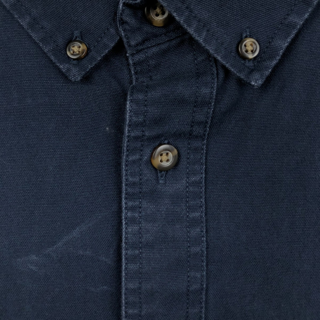 Carhartt Relaxed Fit Rugged Flex Button-Down Short-Sleeve Work Shirt (Men's XXL equivalent) cotton navy blue type Vintage Second Hand