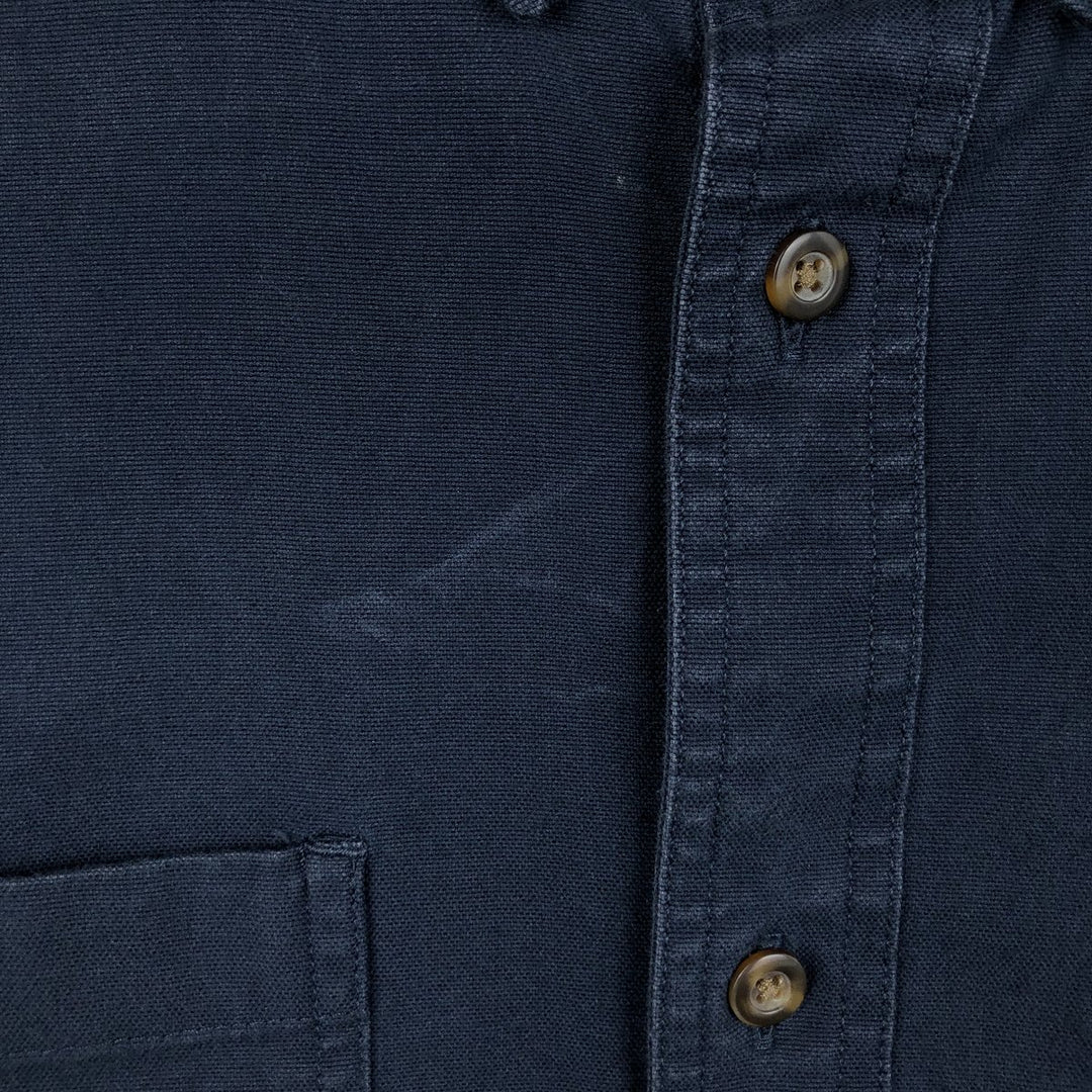Carhartt Relaxed Fit Rugged Flex Button-Down Short-Sleeve Work Shirt (Men's XXL equivalent) cotton navy blue type Vintage Second Hand