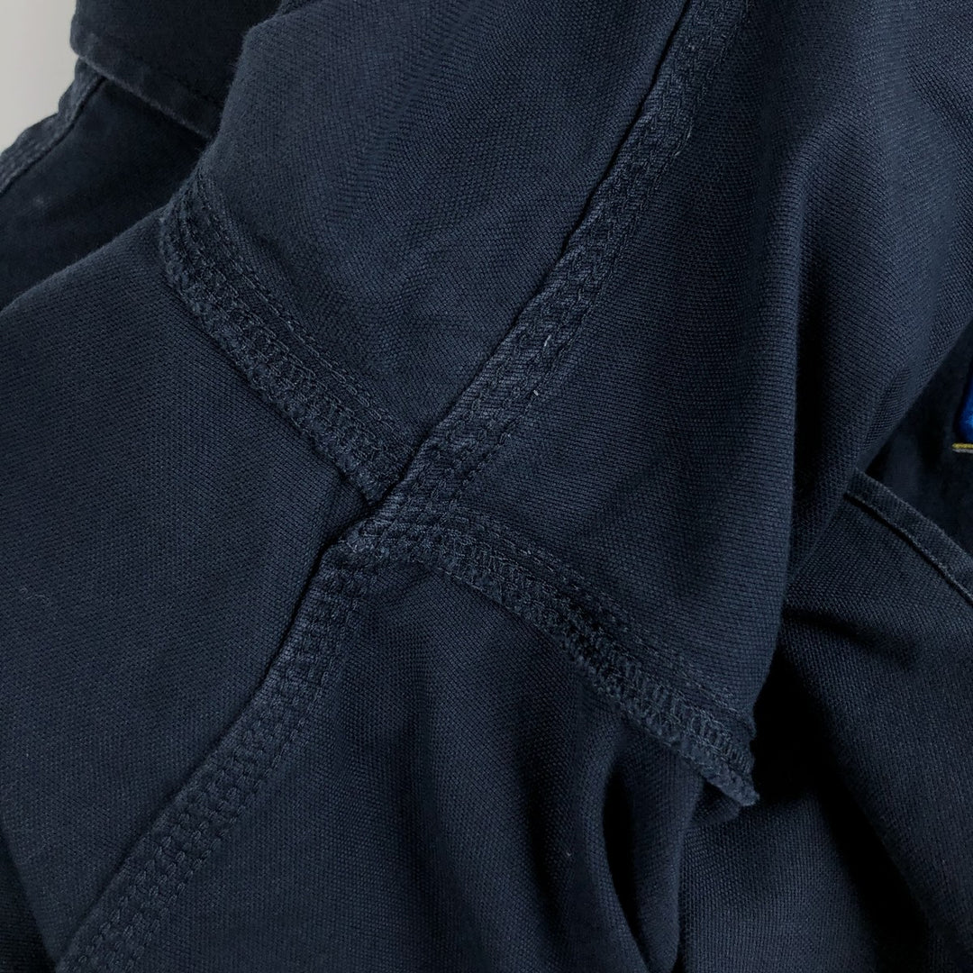 Carhartt Relaxed Fit Rugged Flex Button-Down Short-Sleeve Work Shirt (Men's XXL equivalent) cotton navy blue type Vintage Second Hand