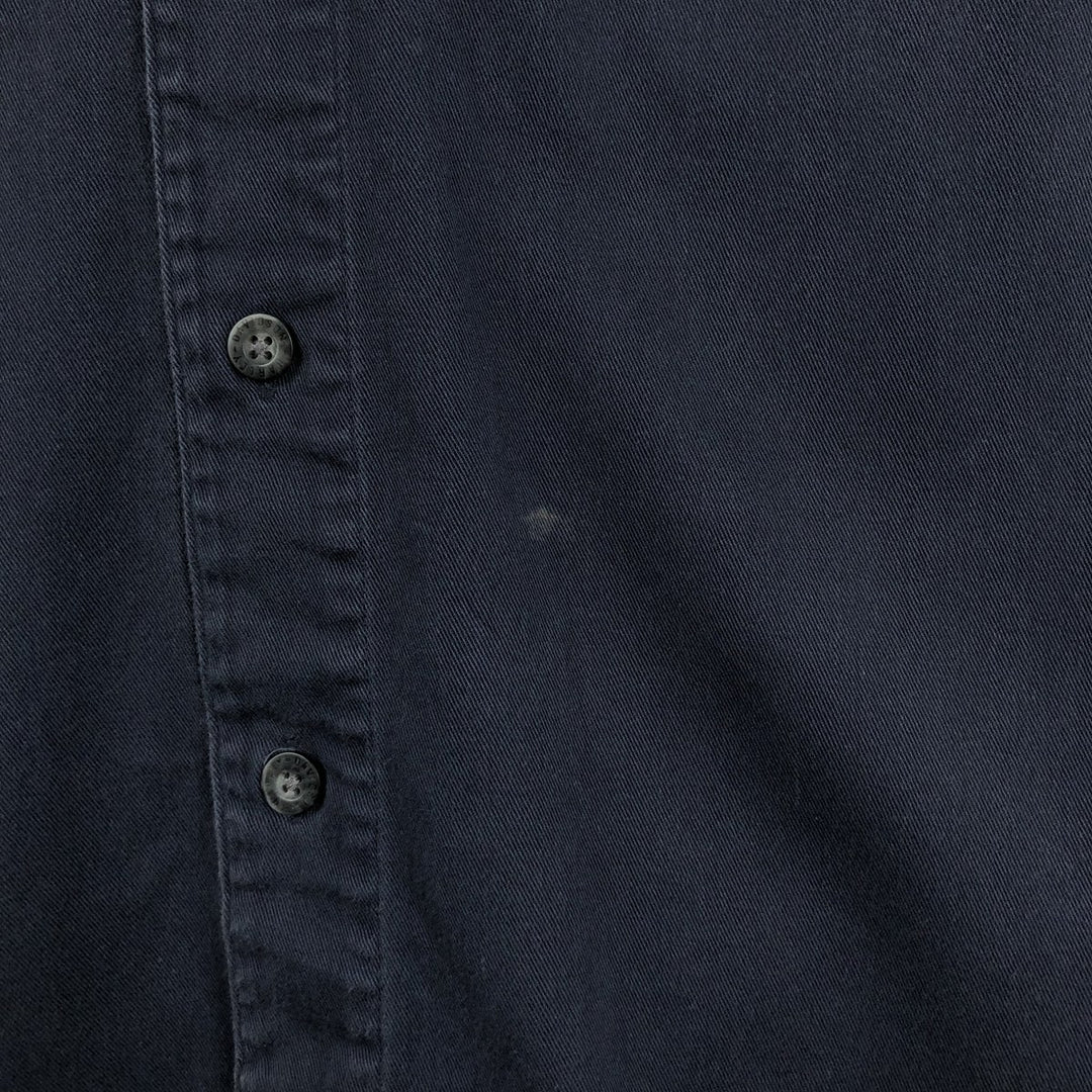 Harley-Davidson Open Collar Short Sleeve Work Shirt Box Shirt Men's S Size cotton navy blue type Vintage Second Hand