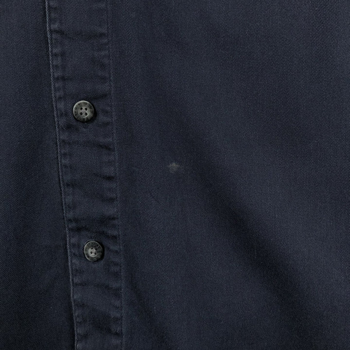 Harley-Davidson Open Collar Short Sleeve Work Shirt Box Shirt Men's S Size cotton navy blue type Vintage Second Hand