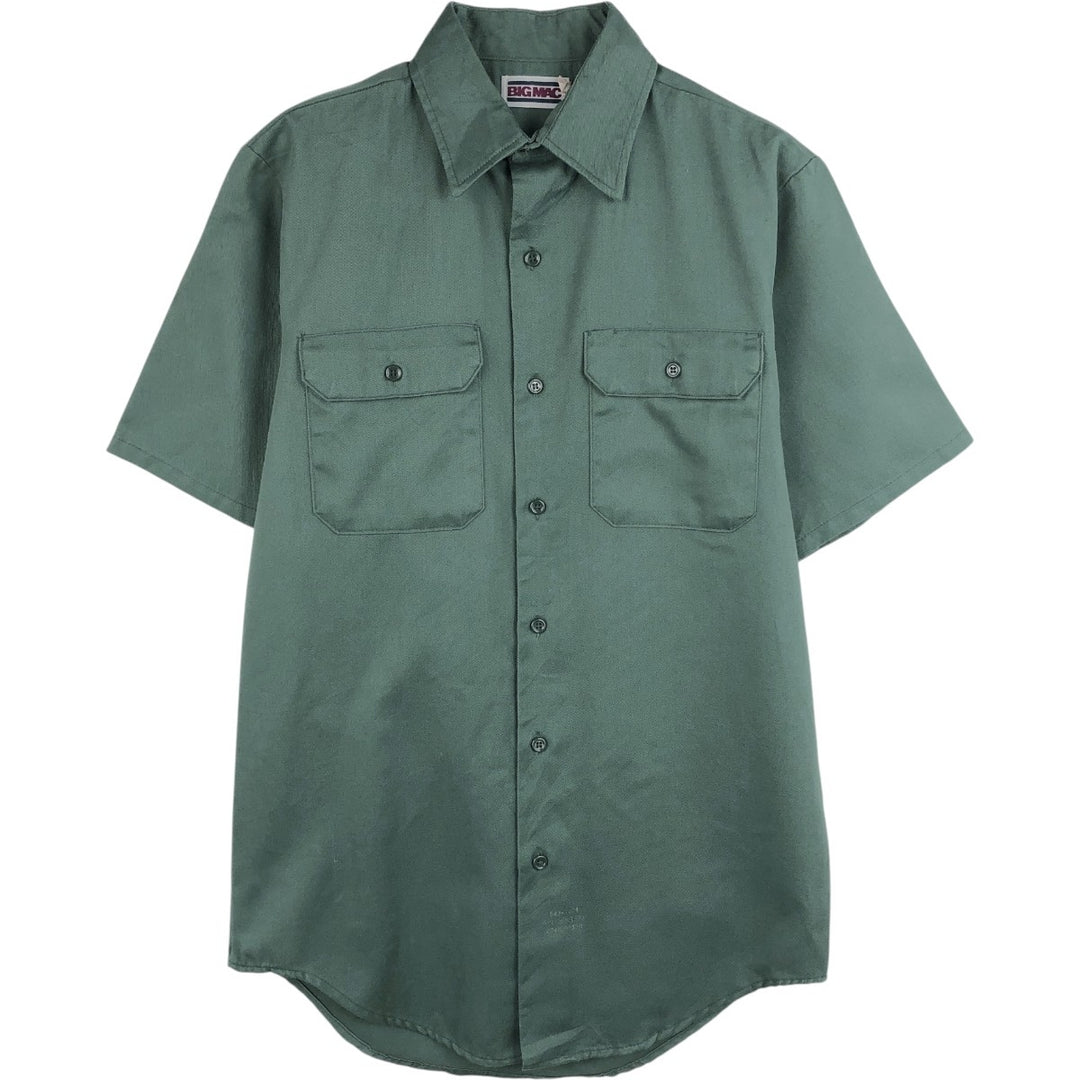 80'S Big Mac Short-Sleeve Work Shirt, Men's Size M (Equivalent), Vintage unclear Green type dark green Vintage Second Hand
