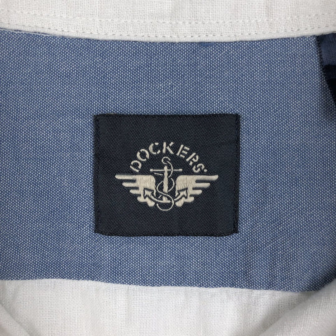 Dockers long-sleeved cotton x linen shirt, men's size L (approx.) linen white type Vintage Second Hand
