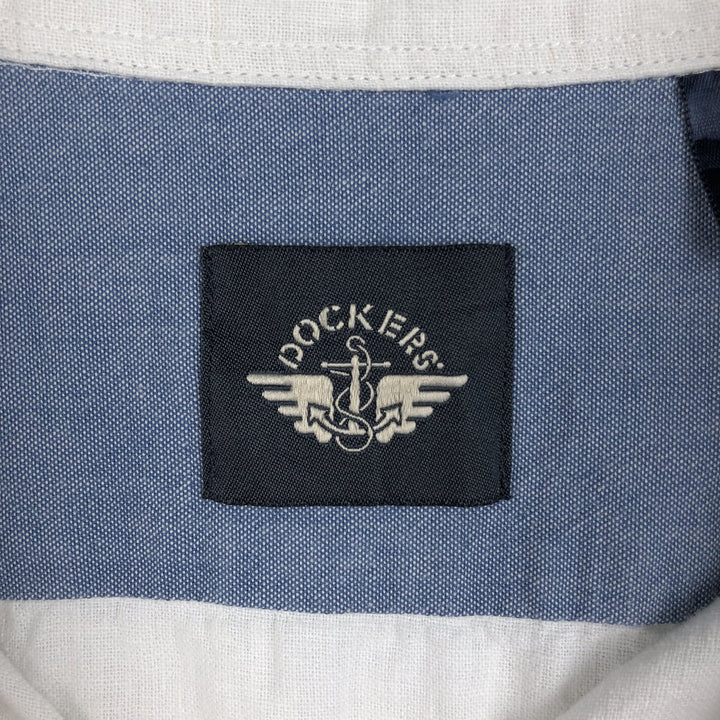 Dockers long-sleeved cotton x linen shirt, men's size L (approx.) linen white type Vintage Second Hand