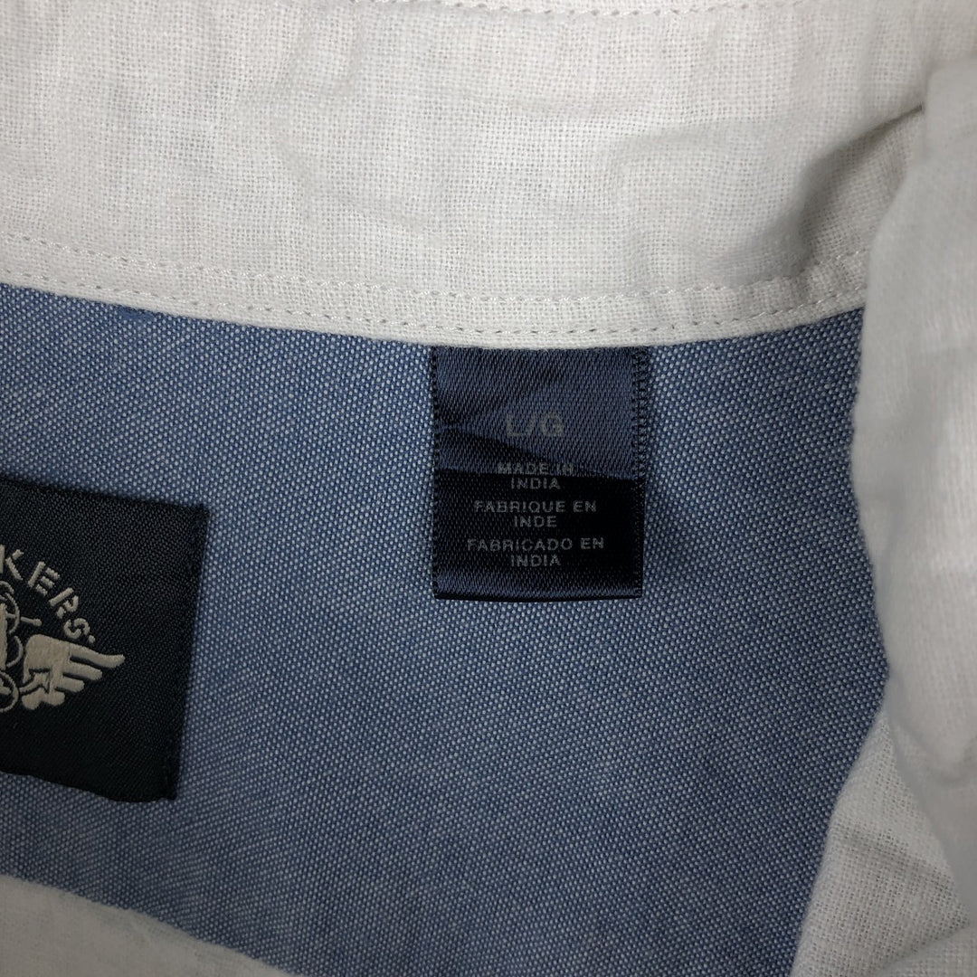 Dockers long-sleeved cotton x linen shirt, men's size L (approx.) linen white type Vintage Second Hand