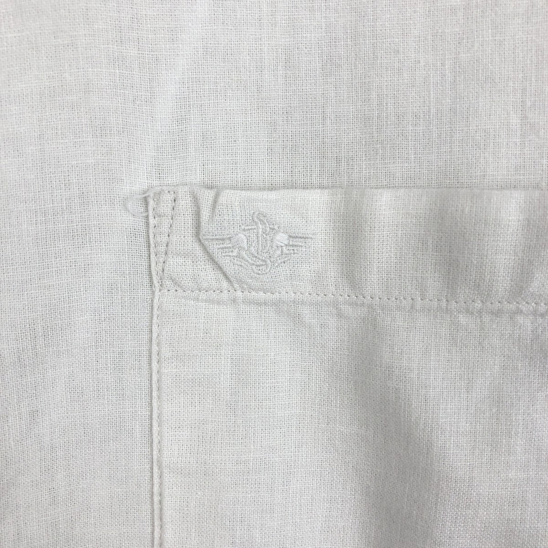 Dockers long-sleeved cotton x linen shirt, men's size L (approx.) linen white type Vintage Second Hand