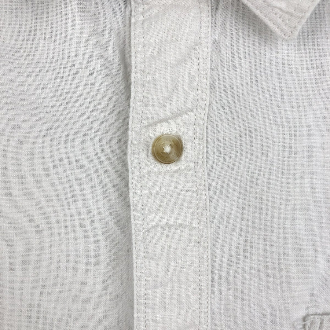 Dockers long-sleeved cotton x linen shirt, men's size L (approx.) linen white type Vintage Second Hand