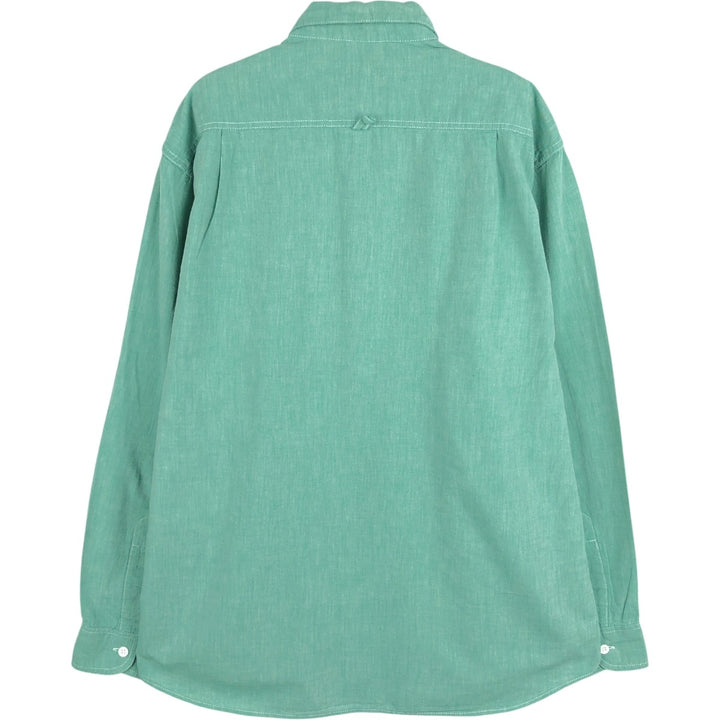 Levi's long-sleeved button-down shirt, made in Spain, men's size L equivalent. cotton green type Vintage Second Hand