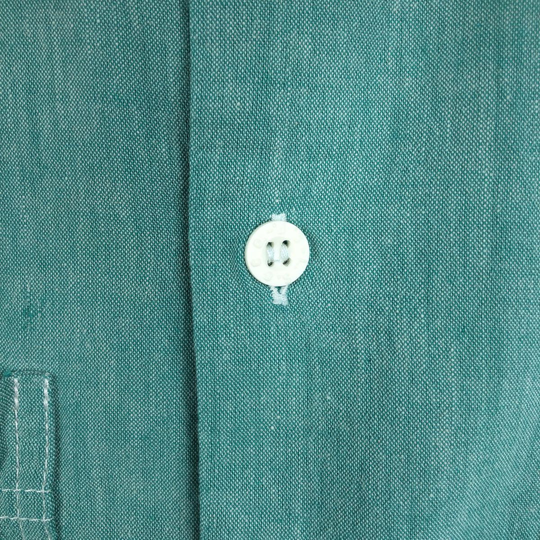 Levi's long-sleeved button-down shirt, made in Spain, men's size L equivalent. cotton green type Vintage Second Hand