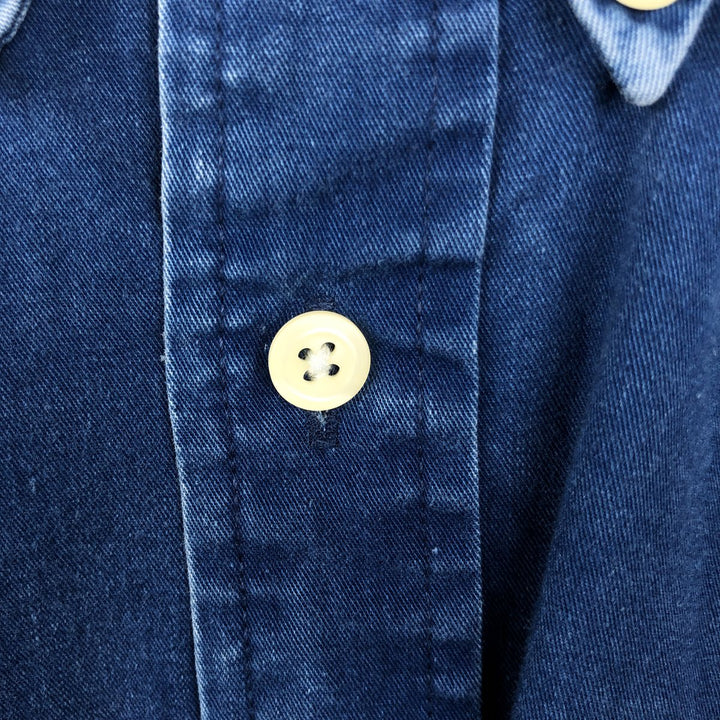 90'S J.Crew Vintage long sleeve button down shirt, size L for men cotton blue type Vintage Second Hand