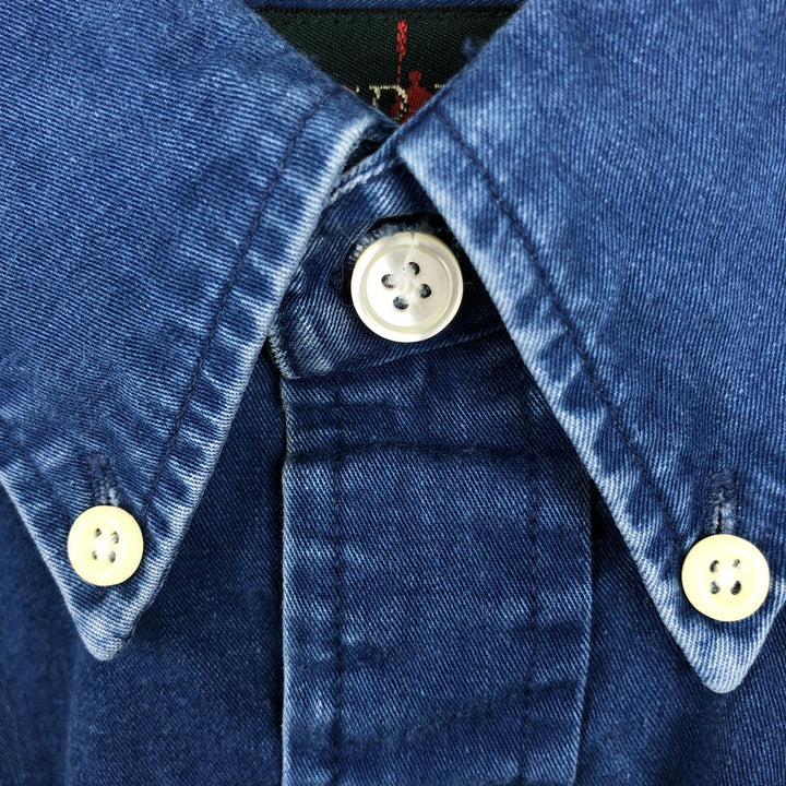 90'S J.Crew Vintage long sleeve button down shirt, size L for men cotton blue type Vintage Second Hand