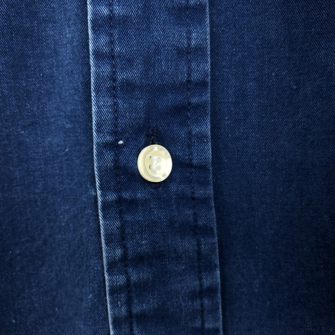 90'S J.Crew Vintage long sleeve button down shirt, size L for men cotton blue type Vintage Second Hand