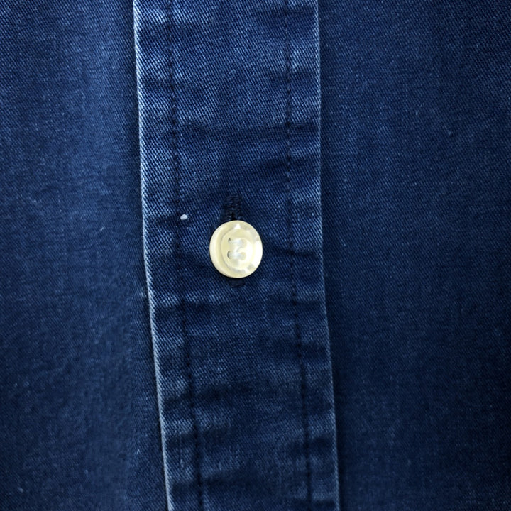 90'S J.Crew Vintage long sleeve button down shirt, size L for men cotton blue type Vintage Second Hand
