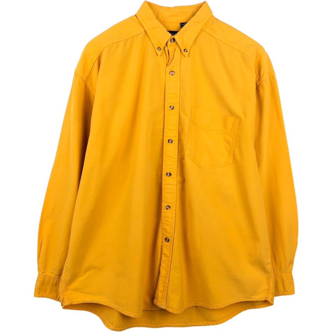 90'S GAP (Old GAP) Long-Sleeve Button-Down Shirt, Made in USA, Men's Size XL (Equivalent), Vintage cotton yellow type Vintage Second Hand