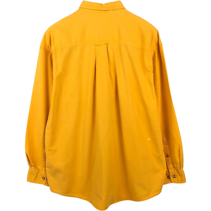 90'S GAP (Old GAP) Long-Sleeve Button-Down Shirt, Made in USA, Men's Size XL (Equivalent), Vintage cotton yellow type Vintage Second Hand