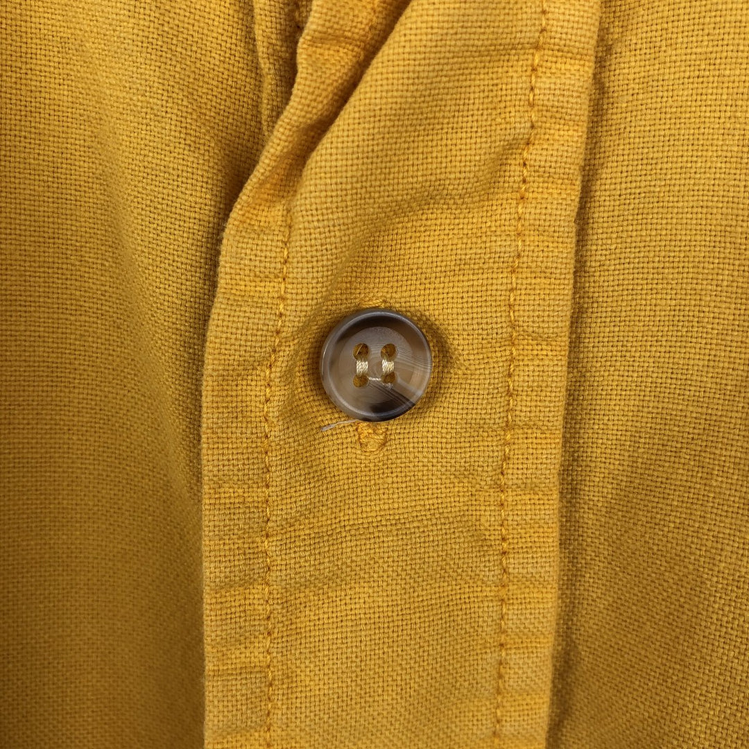 90'S GAP (Old GAP) Long-Sleeve Button-Down Shirt, Made in USA, Men's Size XL (Equivalent), Vintage cotton yellow type Vintage Second Hand