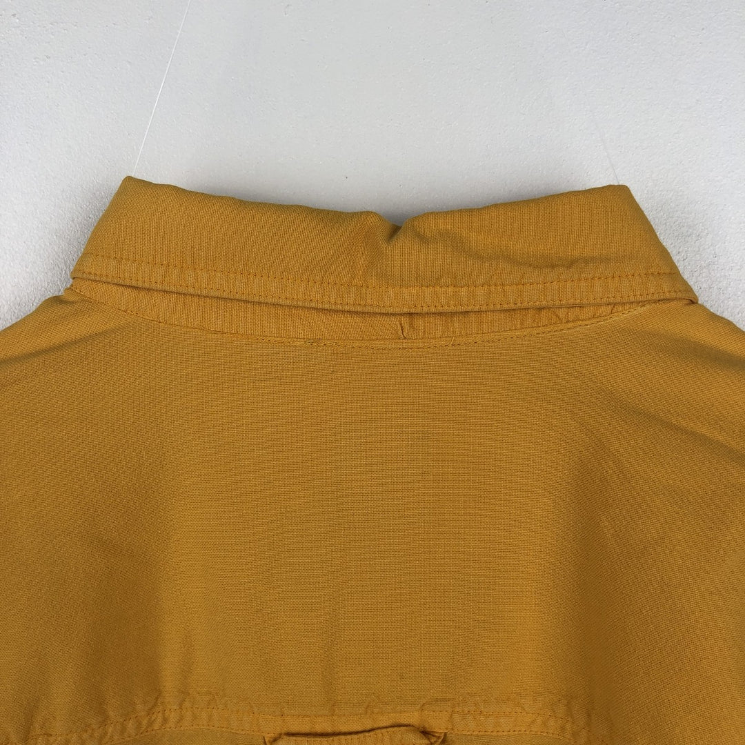 90'S GAP (Old GAP) Long-Sleeve Button-Down Shirt, Made in USA, Men's Size XL (Equivalent), Vintage cotton yellow type Vintage Second Hand