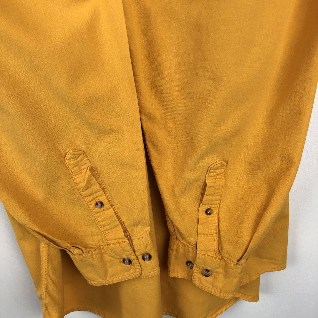 90'S GAP (Old GAP) Long-Sleeve Button-Down Shirt, Made in USA, Men's Size XL (Equivalent), Vintage cotton yellow type Vintage Second Hand
