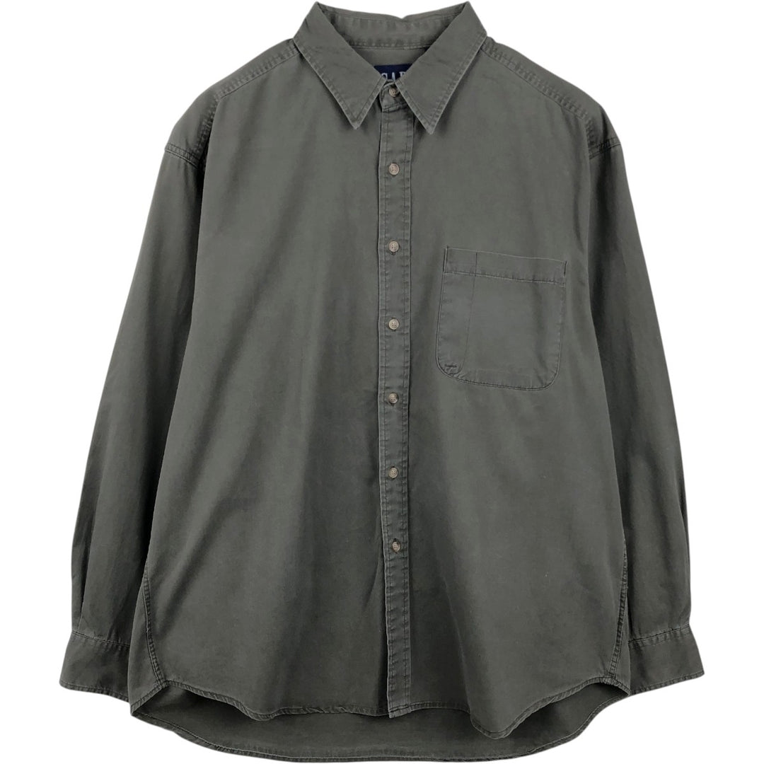 90'S GAP Vintage Long Sleeve Cotton Shirt, Men's XL cotton Khaki type Vintage Second Hand