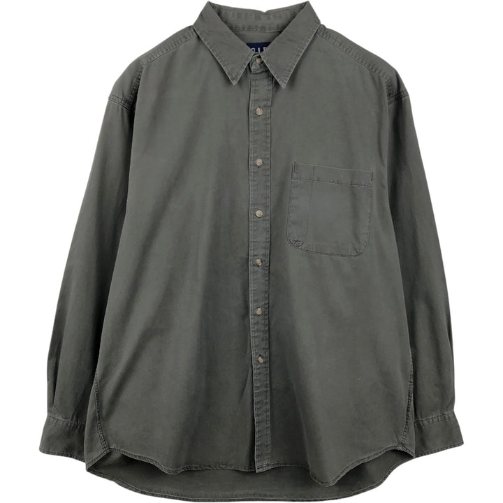 90'S GAP Vintage Long Sleeve Cotton Shirt, Men's XL cotton Khaki type Vintage Second Hand