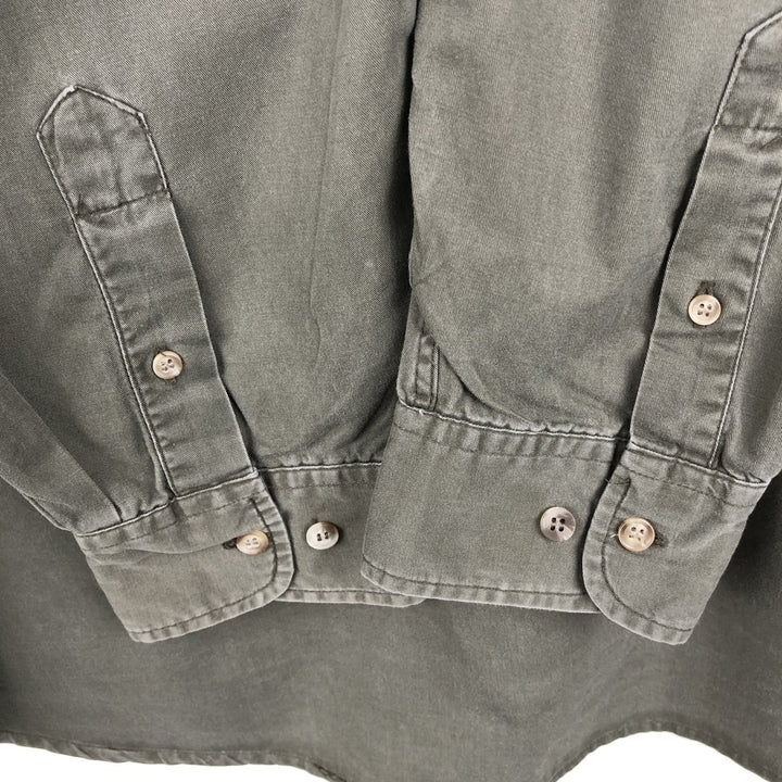 90'S GAP Vintage Long Sleeve Cotton Shirt, Men's XL cotton Khaki type Vintage Second Hand