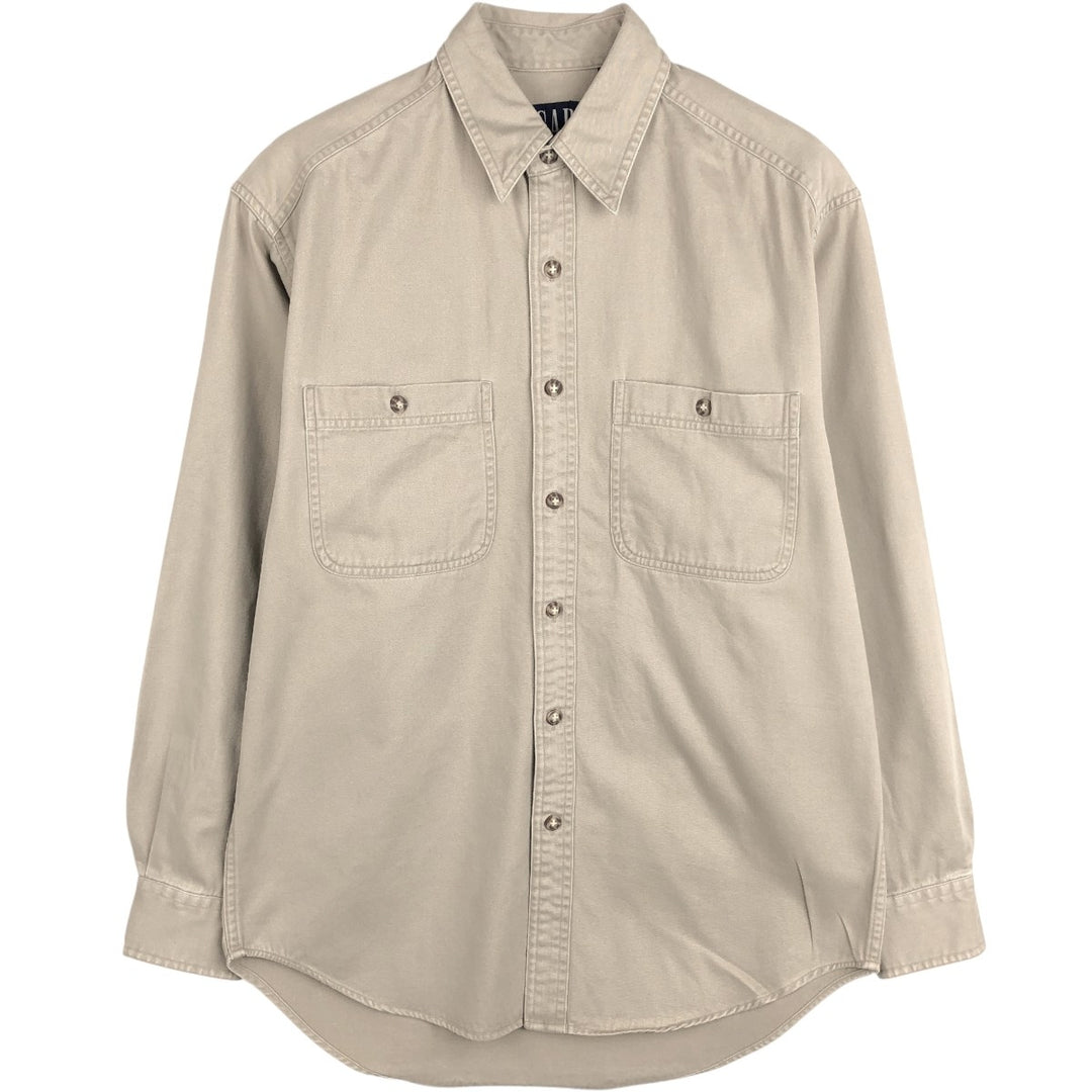 90'S GAP (Old GAP) Long-Sleeve Cotton Shirt, Men's Size S (Equivalent), Vintage cotton Beige type Vintage Second Hand