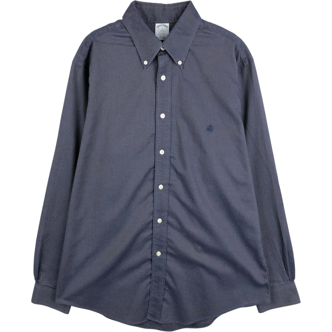 Brooks Brothers 1818 REGENT Long Sleeve Button Down Shirt, Men's Size L Supima Cotton Charcoal Vintage Second Hand