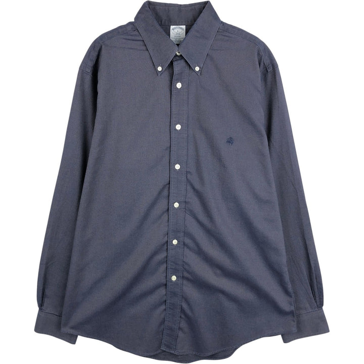 Brooks Brothers 1818 REGENT Long Sleeve Button Down Shirt, Men's Size L Supima Cotton Charcoal Vintage Second Hand