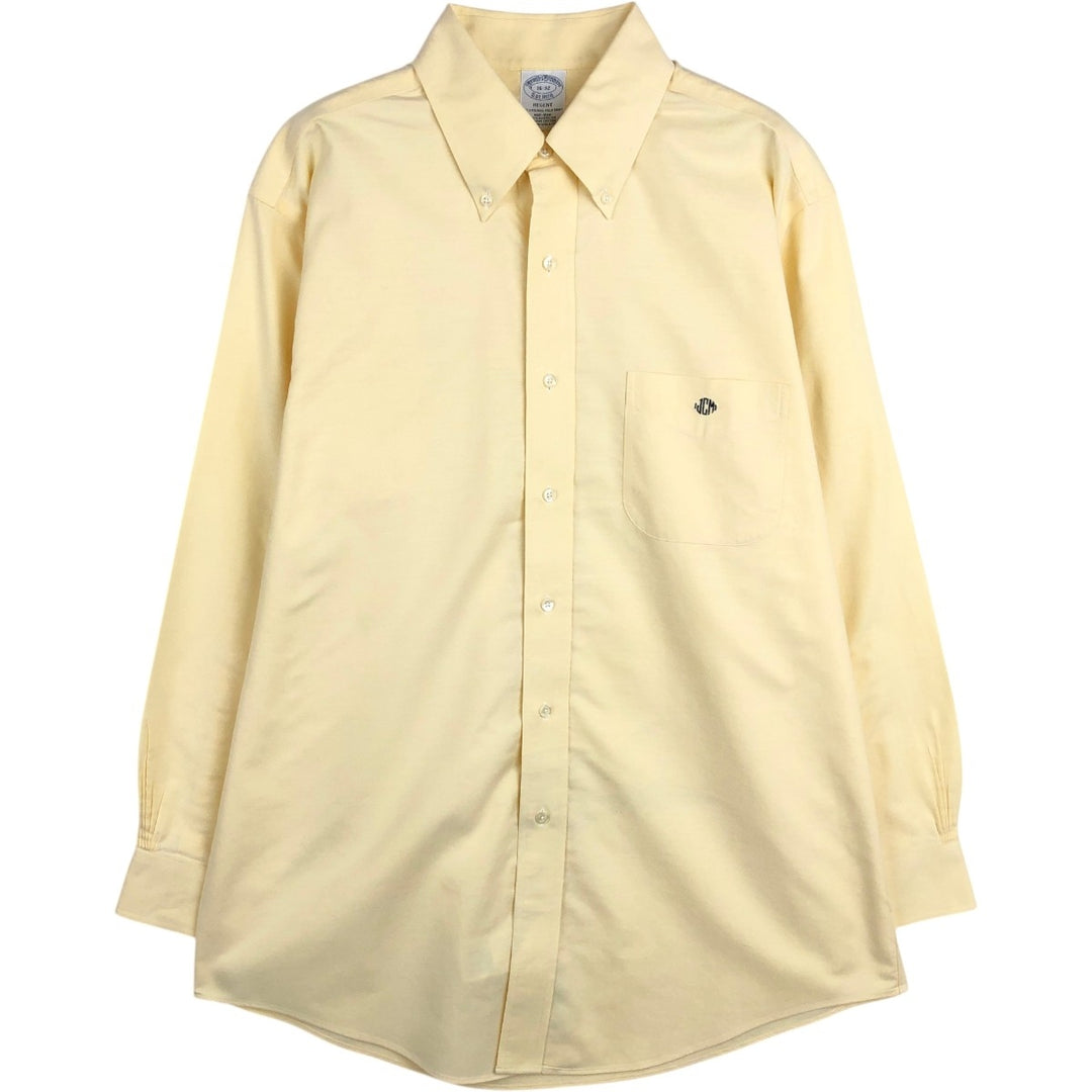 Brooks Brothers Est.1818 REGENT Long Sleeve Button Down Shirt Men's Size L Supima Cotton yellow type Vintage Second Hand