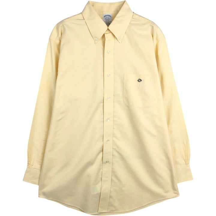 Brooks Brothers Est.1818 REGENT Long Sleeve Button Down Shirt Men's Size L Supima Cotton yellow type Vintage Second Hand