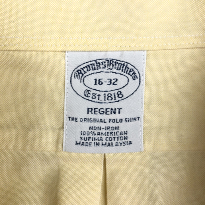 Brooks Brothers Est.1818 REGENT Long Sleeve Button Down Shirt Men's Size L Supima Cotton yellow type Vintage Second Hand