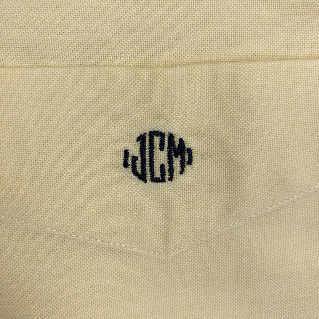 Brooks Brothers Est.1818 REGENT Long Sleeve Button Down Shirt Men's Size L Supima Cotton yellow type Vintage Second Hand