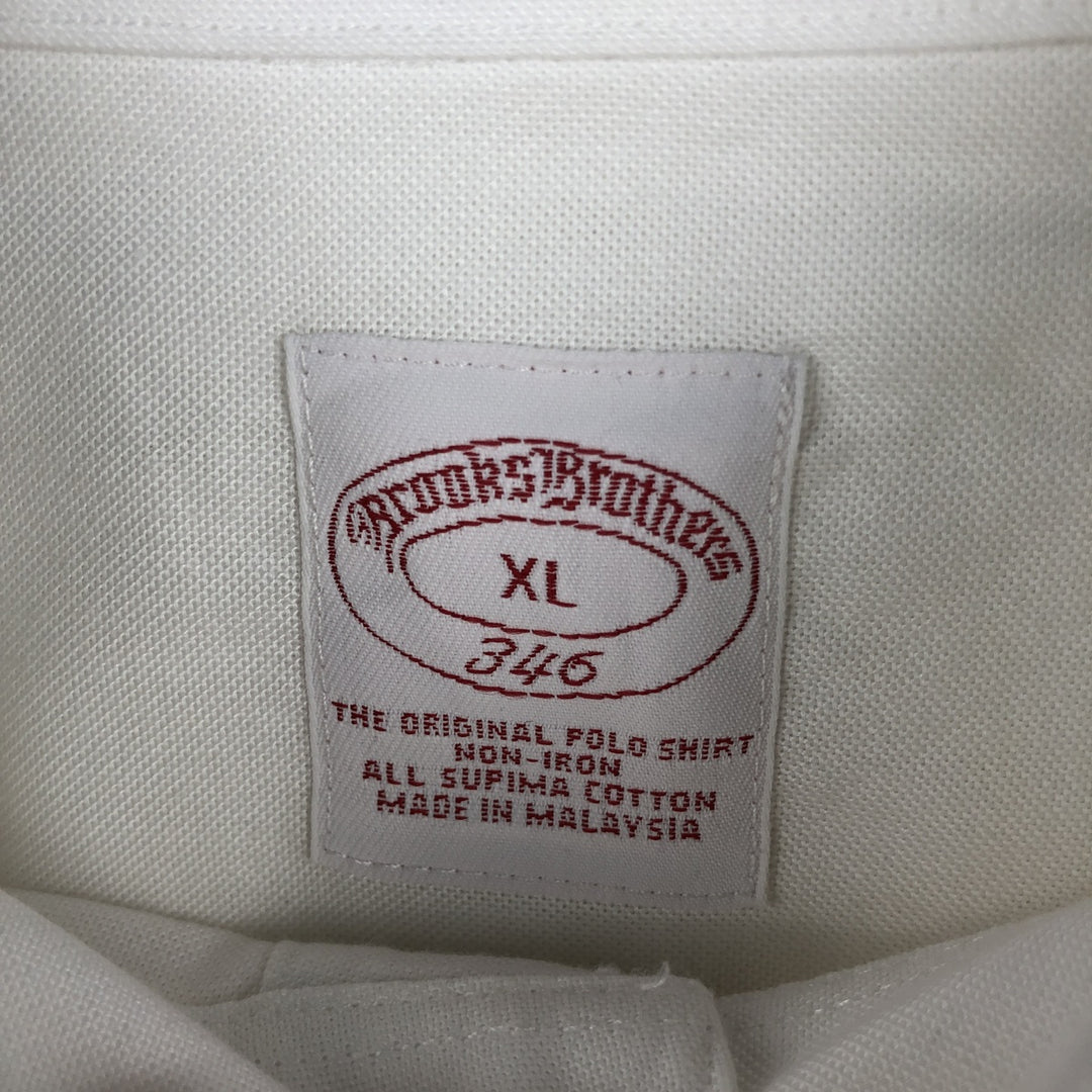 Brooks Brothers 346 long sleeve button-down shirt, men's size XL Supima Cotton white type Vintage Second Hand