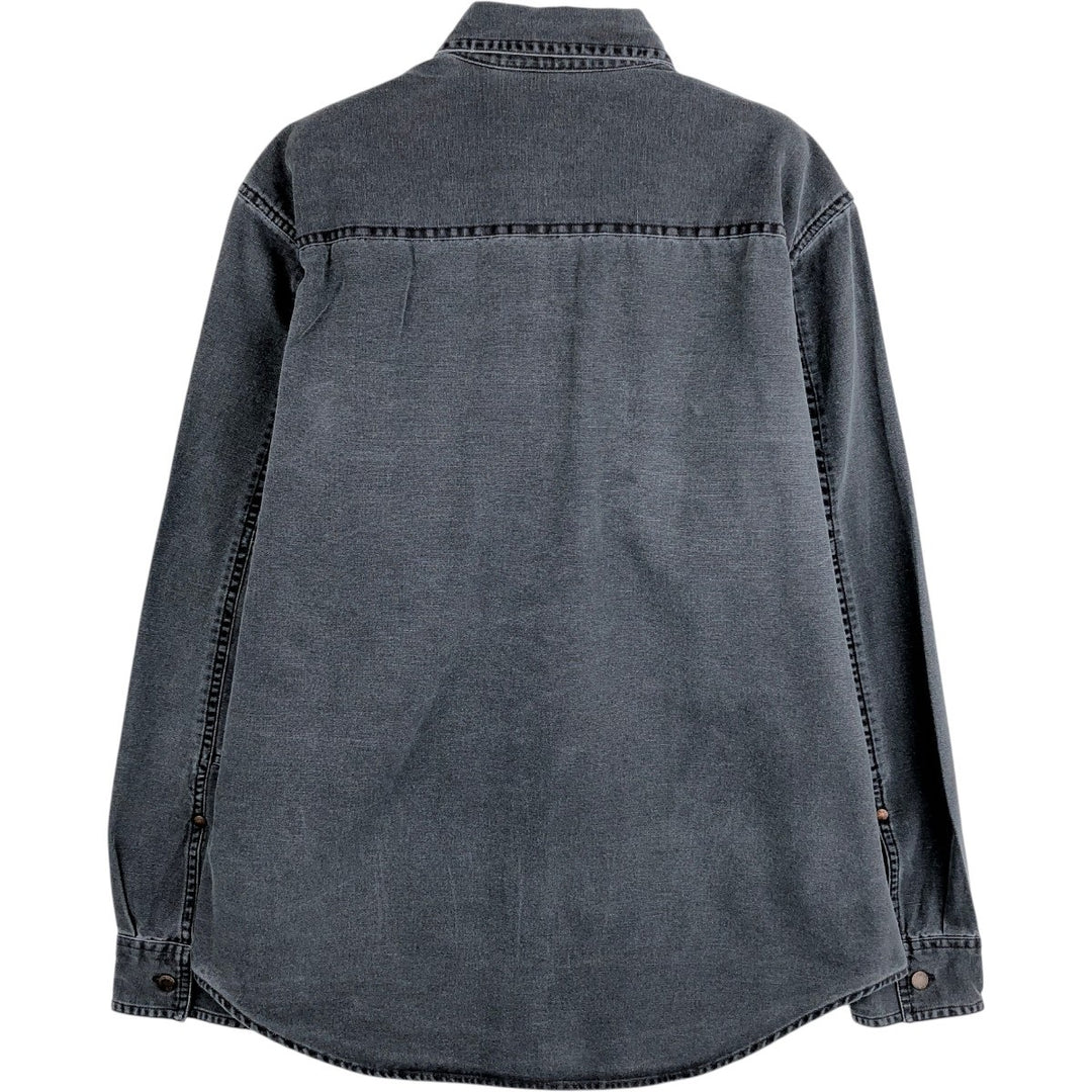 Levi's Genuine Workwear Long-Sleeve Cotton Shirt, Men's Size M (approx.) cotton Charcoal Vintage Second Hand