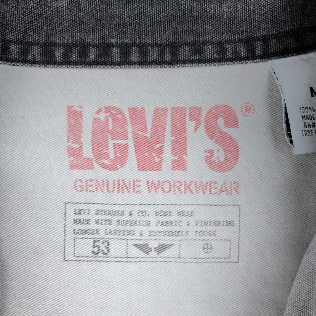 Levi's Genuine Workwear Long-Sleeve Cotton Shirt, Men's Size M (approx.) cotton Charcoal Vintage Second Hand