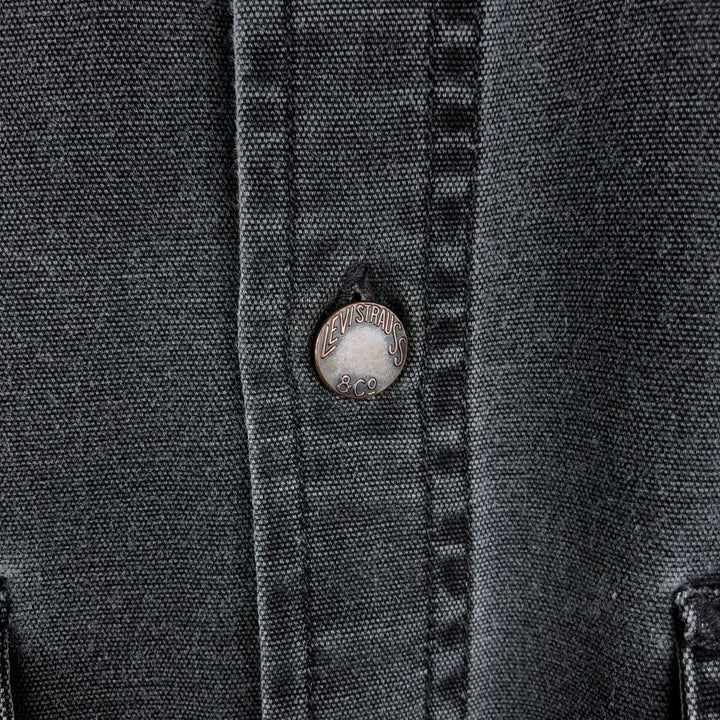 Levi's Genuine Workwear Long-Sleeve Cotton Shirt, Men's Size M (approx.) cotton Charcoal Vintage Second Hand