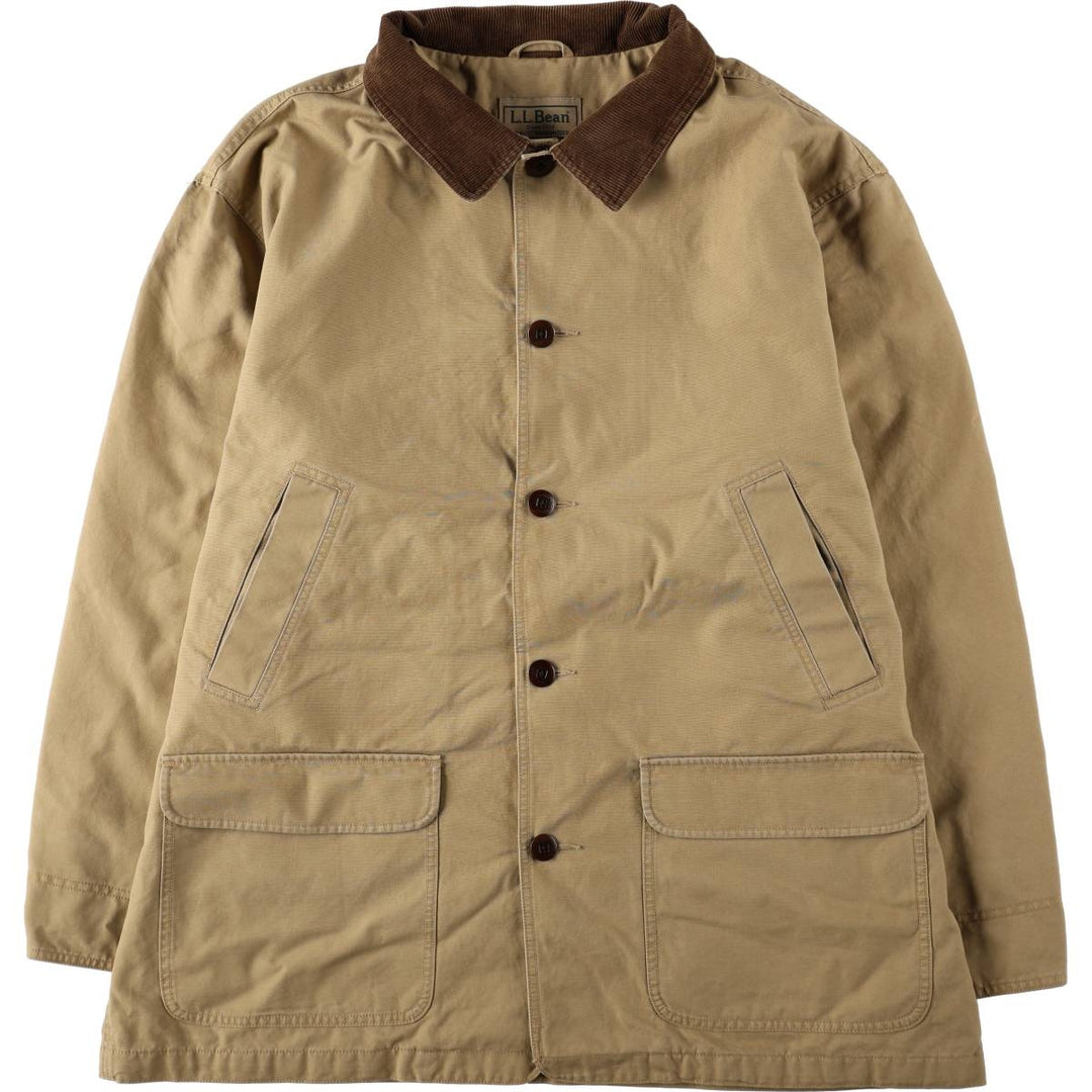90s-00'S LLBean Hunting Jacket, Men's XXL Nylon Khaki type beige Vintage Second Hand