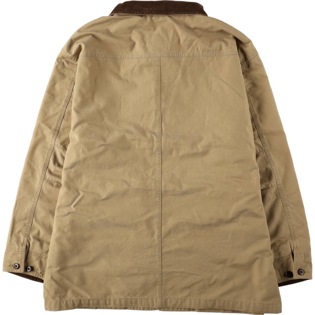 90s-00'S LLBean Hunting Jacket, Men's XXL Nylon Khaki type beige Vintage Second Hand
