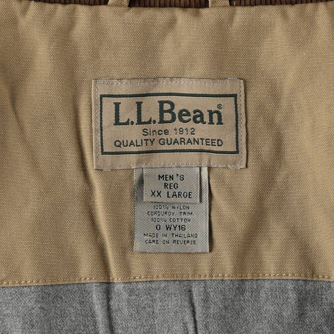 90s-00'S LLBean Hunting Jacket, Men's XXL Nylon Khaki type beige Vintage Second Hand