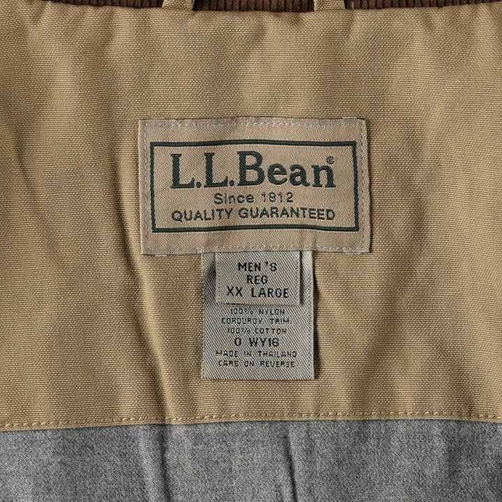 90s-00'S LLBean Hunting Jacket, Men's XXL Nylon Khaki type beige Vintage Second Hand