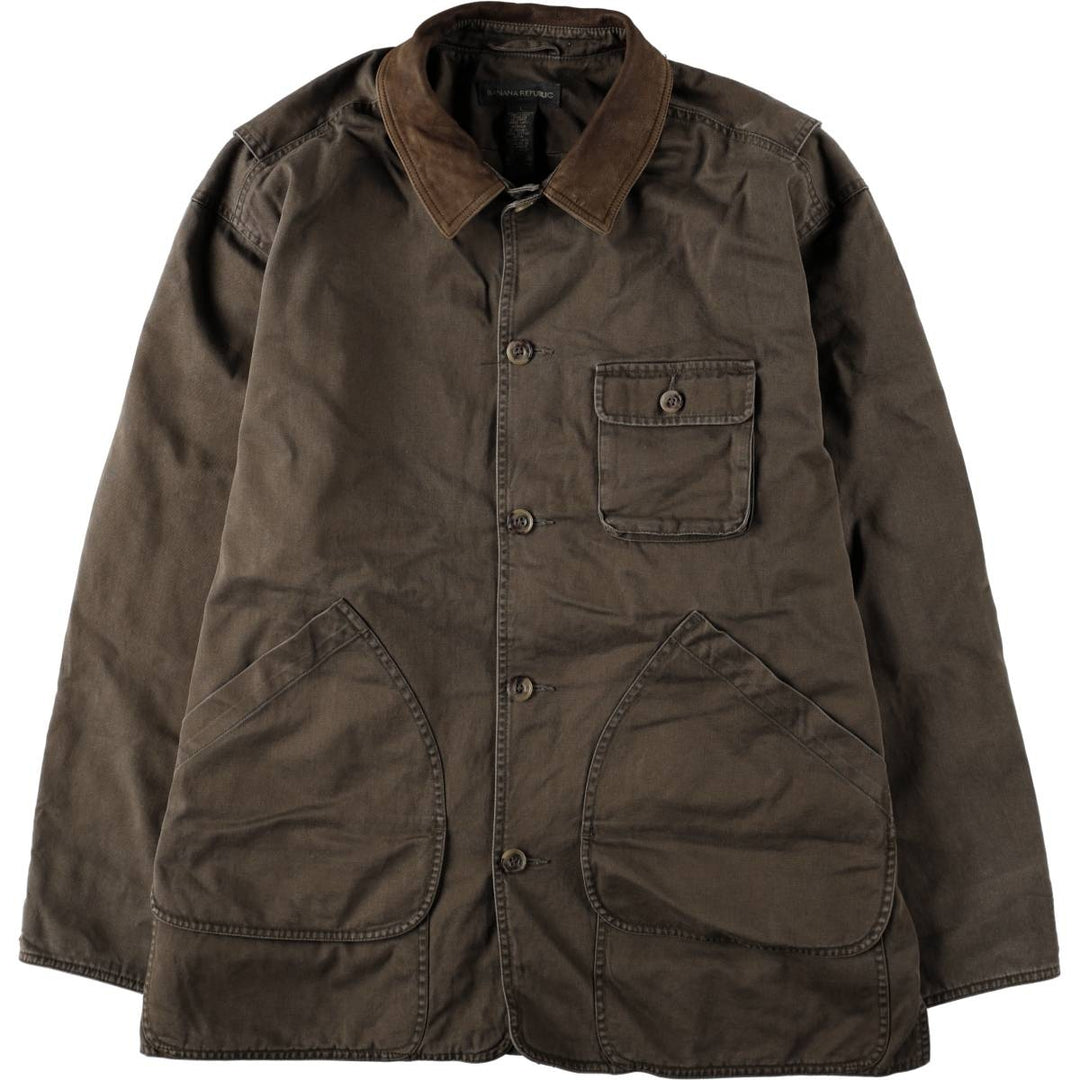 2000'S Banana Republic Hunting Jacket, Men's Size L (approx.) cotton walnut Vintage Second Hand