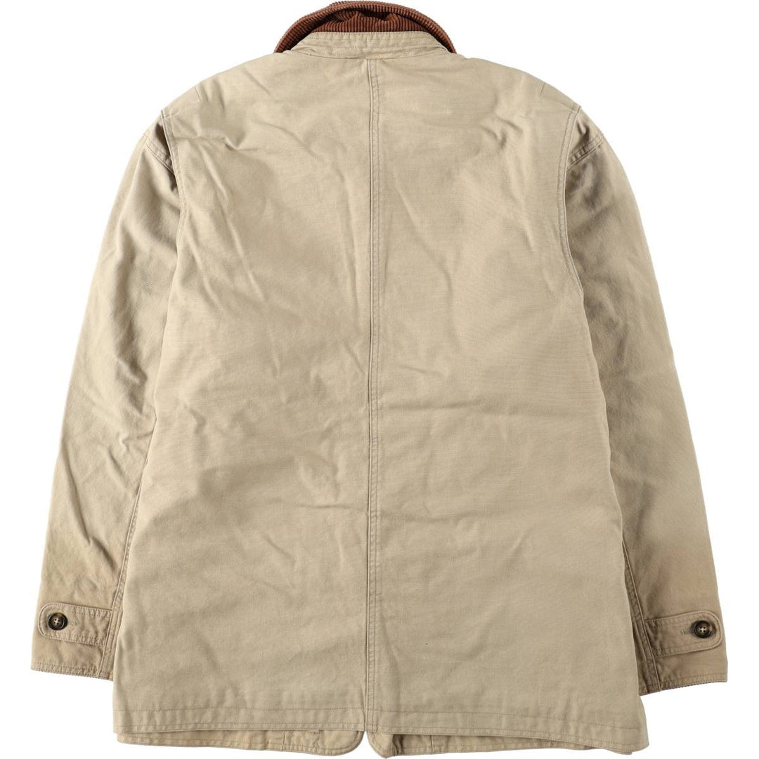 1980'S Lands' End duck hunting jacket, men's size L (approx.) cotton Khaki type beige Vintage Second Hand