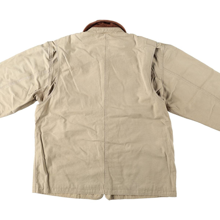 1980'S Lands' End duck hunting jacket, men's size L (approx.) cotton Khaki type beige Vintage Second Hand