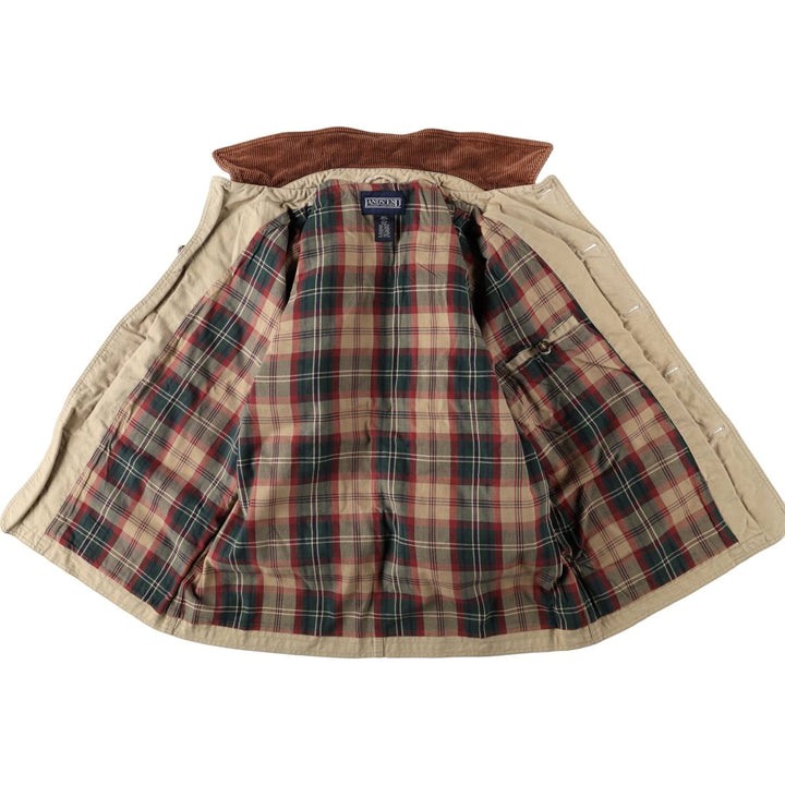 1980'S Lands' End duck hunting jacket, men's size L (approx.) cotton Khaki type beige Vintage Second Hand