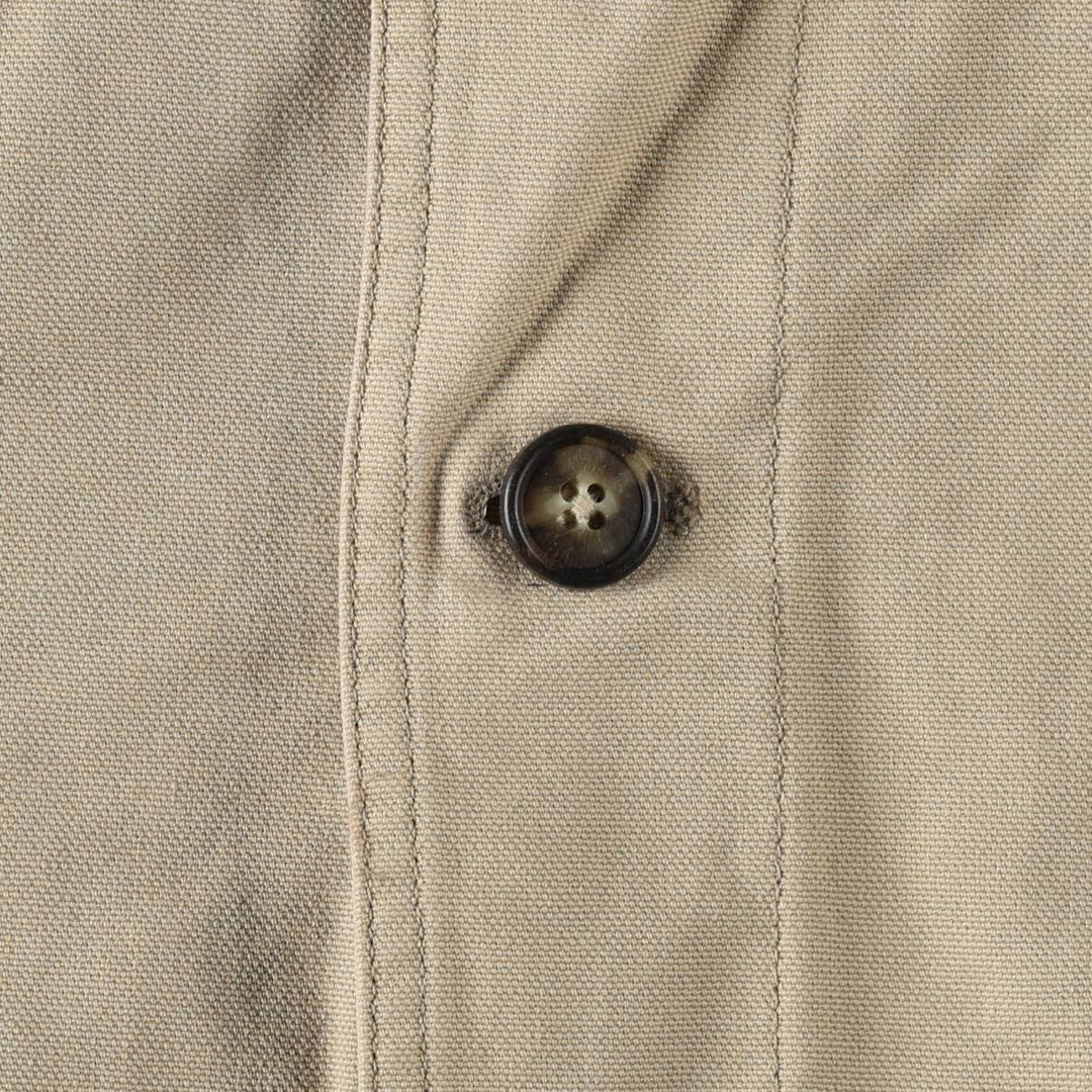 1980'S Lands' End duck hunting jacket, men's size L (approx.) cotton Khaki type beige Vintage Second Hand