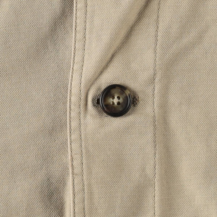 1980'S Lands' End duck hunting jacket, men's size L (approx.) cotton Khaki type beige Vintage Second Hand