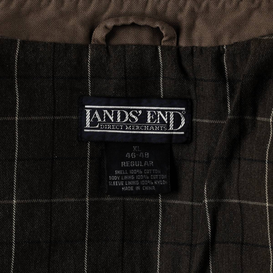 80s-90'S Lands' End hunting jacket, men's size XL (approx.) cotton brown type Vintage Second Hand