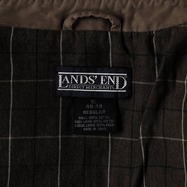 80s-90'S Lands' End hunting jacket, men's size XL (approx.) cotton brown type Vintage Second Hand